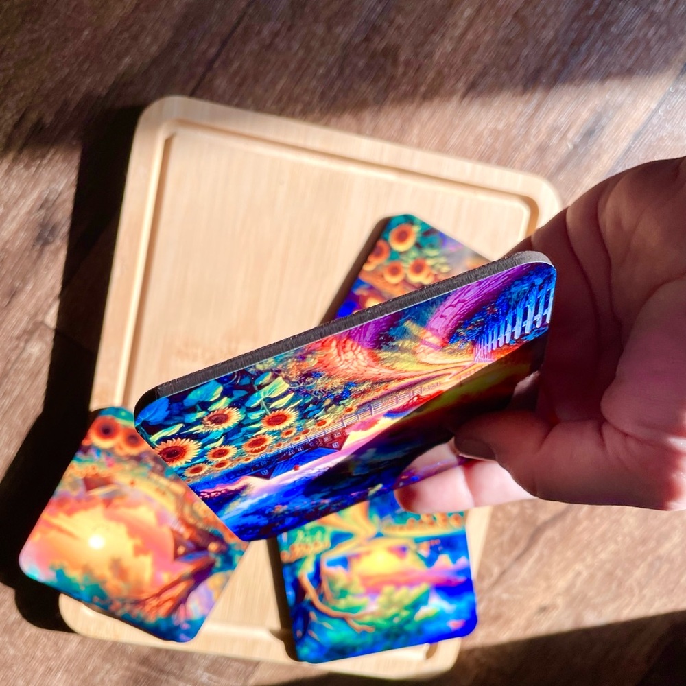 Colorful Landscape Coasters Set - Picture 2 of 2